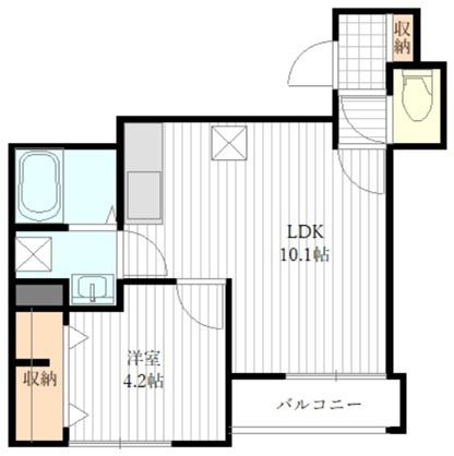 クリザンテーム(1LDK/3階)の間取り写真