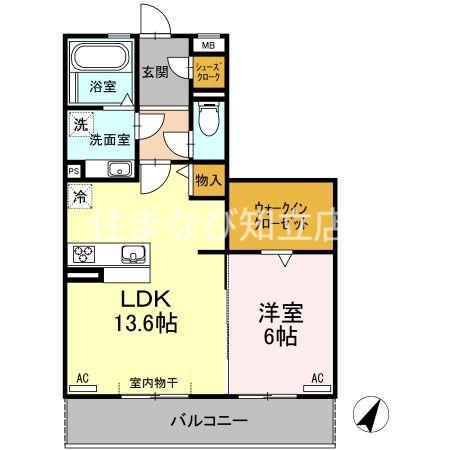 THE FIRST(1LDK/2階)の間取り写真