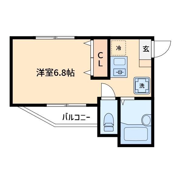 レスペデザ高砂(ワンルーム/2階)の間取り写真