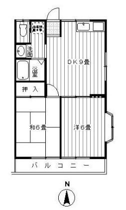 サンハイツ(2DK/1階)の間取り写真