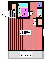 ハイム石原(ワンルーム/1階)の間取り写真