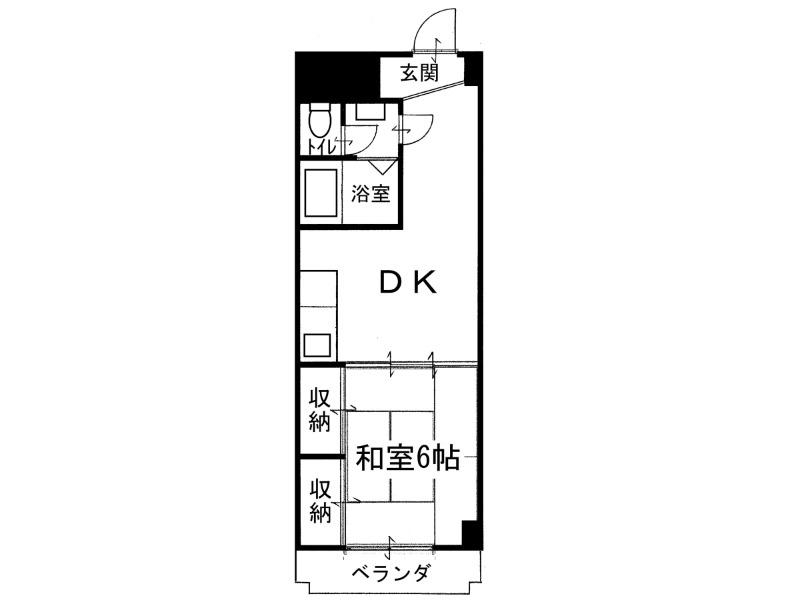 本大マンション(1DK/5階)の間取り写真
