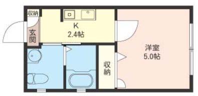ジュネス駒沢(1K/2階)の間取り写真
