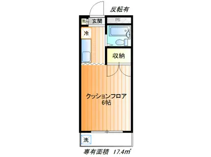 ウエストリバー(1K/3階)の間取り写真