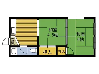 小富士荘(2K/3階)の間取り写真