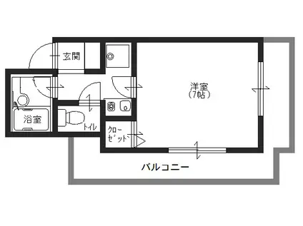 ハイツフルブルームII(1K/2階)の間取り写真