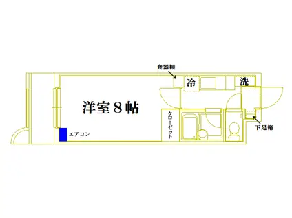 スカイハイム稲荷(1K/2階)の間取り写真