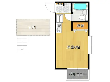 メゾンルシール(ワンルーム/2階)の間取り写真