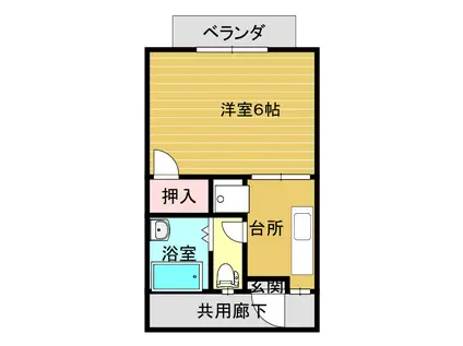 竹山コーポ(1K/1階)の間取り写真