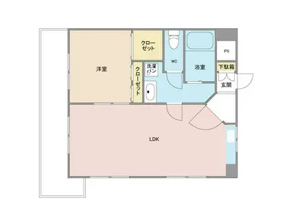 レガーロ大分駅南(1LDK/2階)の間取り写真