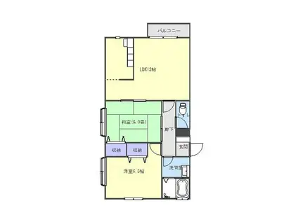 スティタス長根(2LDK/2階)の間取り写真