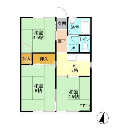 コーポ冨田I(3K/1階)の間取り写真