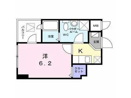 メゾンひかり(1K/1階)の間取り写真