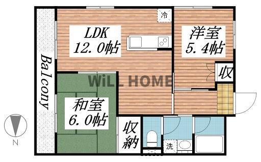 ICHOUSE(2LDK/2階)の間取り写真