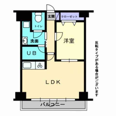 敷島ビル(1LDK/6階)の間取り写真