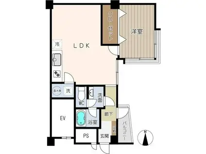荘苑覚王山(1LDK/6階)の間取り写真
