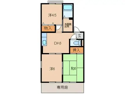 グリーンフル夏目II(3DK/1階)の間取り写真