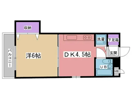 アビテYA(1DK/1階)の間取り写真