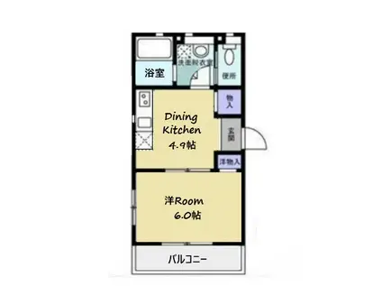 ベッルス(1LDK/2階)の間取り写真