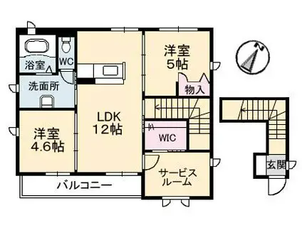 シャーメゾンB´シャモンテ(2SLDK/2階)の間取り写真