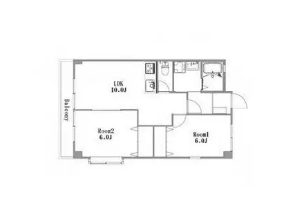 サンライズふたがわ(2LDK/3階)の間取り写真