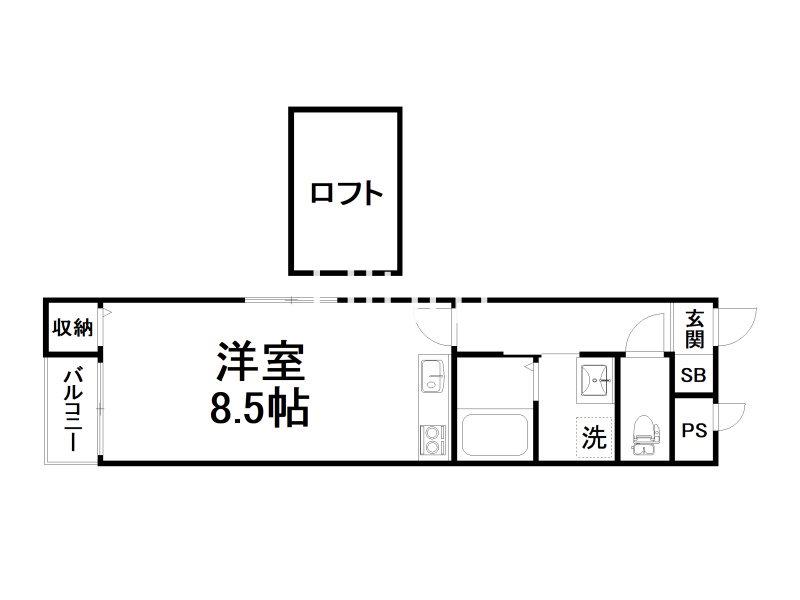 ラパン四条大宮(ワンルーム/3階)の間取り写真