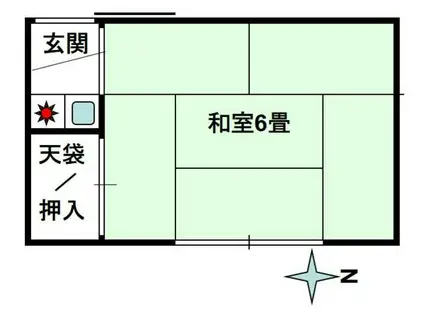 藤美荘(1K/3階)の間取り写真