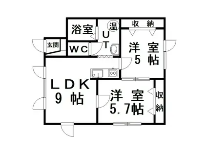 ビラ住の江(2LDK/2階)の間取り写真
