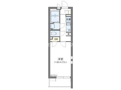 クレイノコスモ ウーノ(1K/1階)の間取り写真