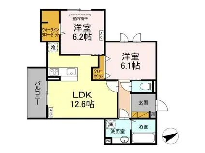 DS LIEN C(2LDK/2階)の間取り写真