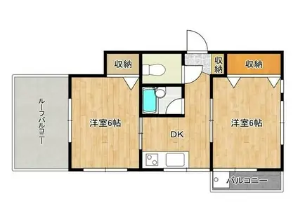 山十マンション(2DK/4階)の間取り写真