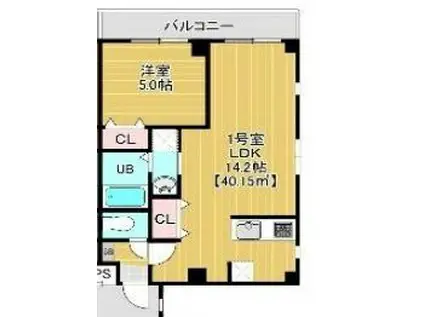 VICTORIA(1LDK/1階)の間取り写真