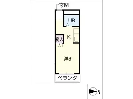 エリーゼの森(ワンルーム/3階)の間取り写真