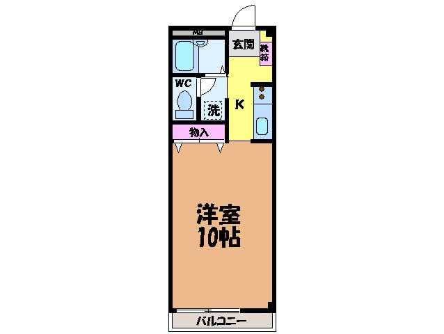 フォブールMISA(ワンルーム/3階)の間取り写真