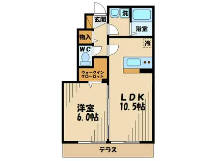 レセンテスパシオ(1LDK/1階)の間取り写真