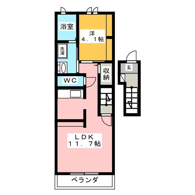 ヴィオラ21 II(1LDK/2階)の間取り写真