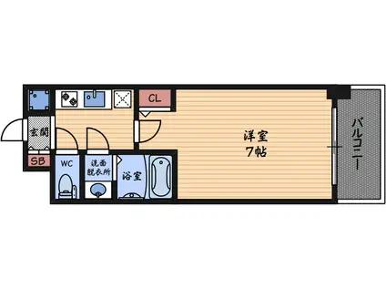 セレニテ福島CALME(1K/10階)の間取り写真