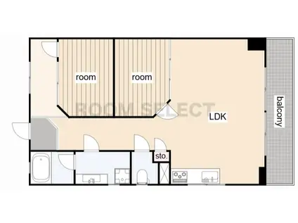 神田ヴィレッジ名東(2LDK/4階)の間取り写真