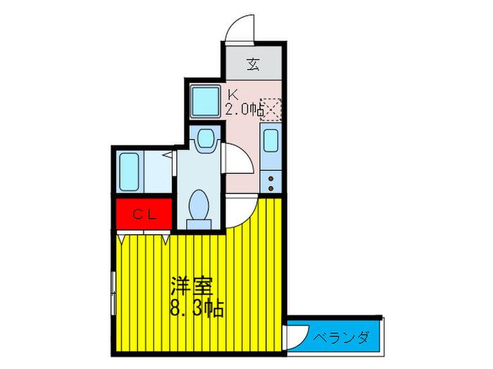 ロイヤルハイツ今市(1K/4階)の間取り写真