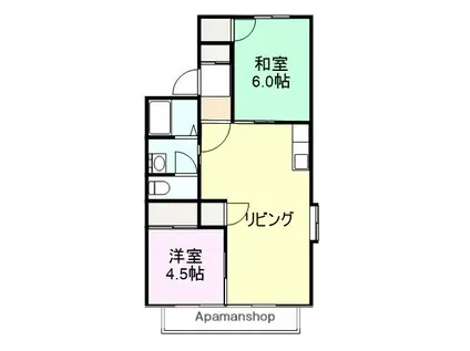 JR和歌山線 岩出駅 徒歩3分 2階建 築39年(3DK/2階)の間取り写真
