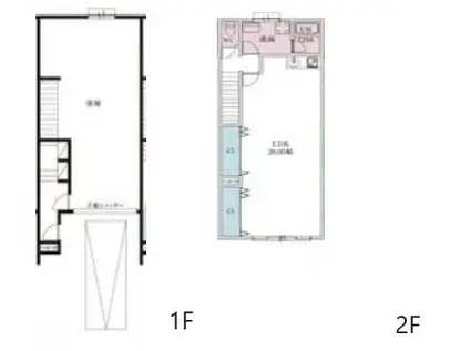西昆陽ガレージハウス(ワンルーム/1階)の間取り写真
