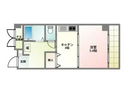 ウエストビラITO(1K/5階)の間取り写真