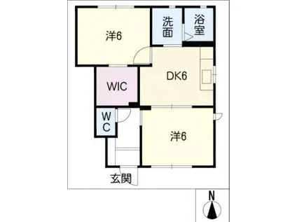 コンフォート吉新A棟(2DK/1階)の間取り写真