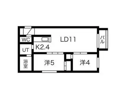 CASA澄川(2LDK/3階)の間取り写真