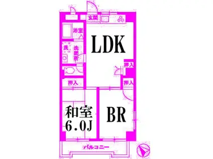 チェリーコート岡野(2LDK/4階)の間取り写真