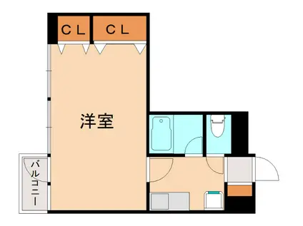 ダイナコートヒルズ折尾(1K/4階)の間取り写真