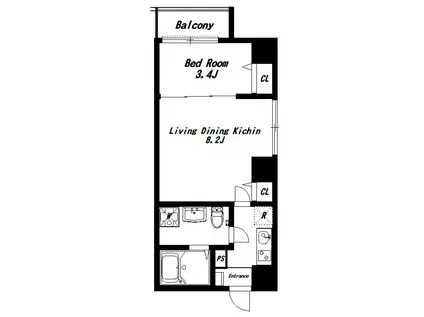 グレイスコート清澄白河(1LDK/2階)の間取り写真