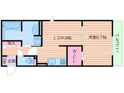 ディアコート(1LDK/1階)の間取り写真