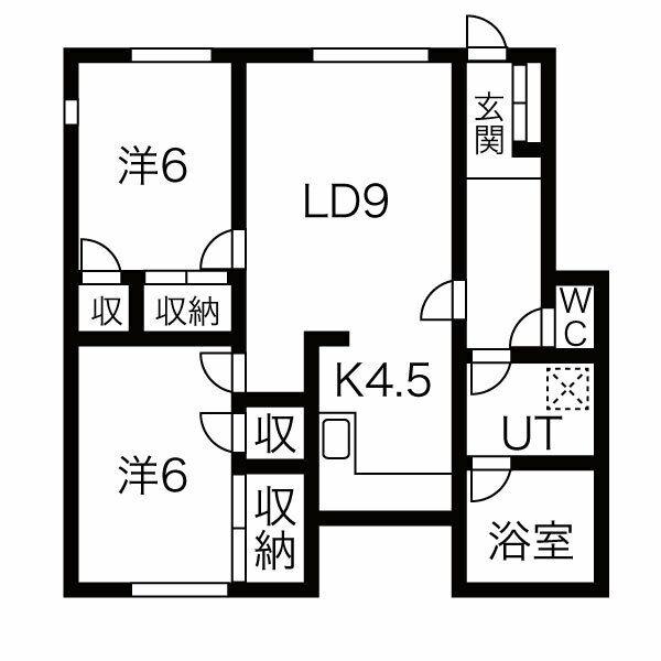 コーポふみ(2LDK/1階)の間取り写真