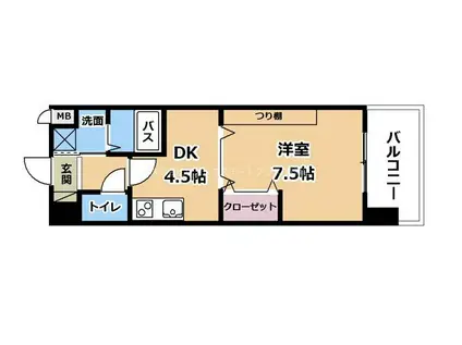 ヴェルジュ南草津II(1DK/2階)の間取り写真